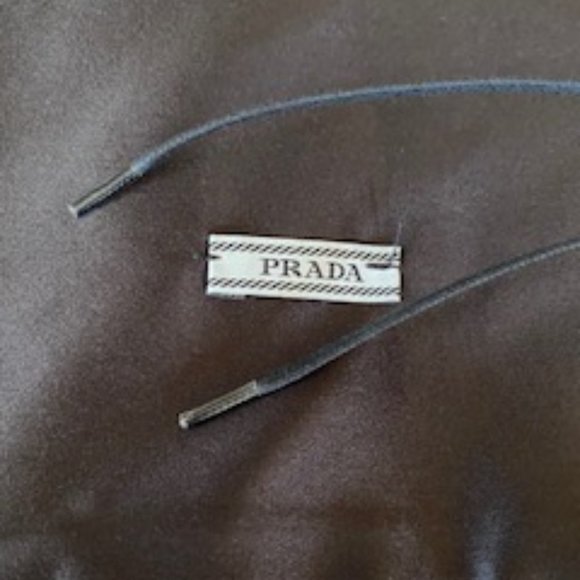 Prada Black Silky Drawstring Dust Bag w/Leather Ties - Picture 6 of 14